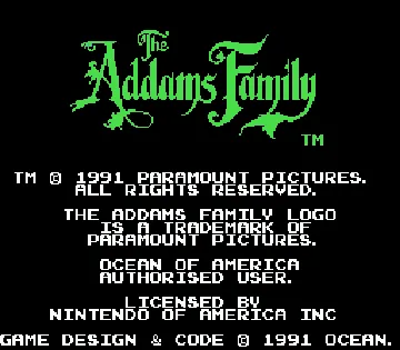 Addams Family, The (Europe) (En,Fr,De) screen shot title